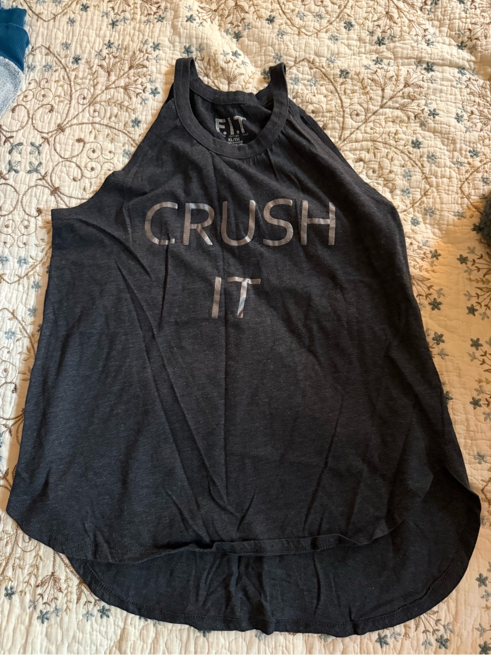 POP Fit Black 'Crush It' Sleeveless Workout Tank